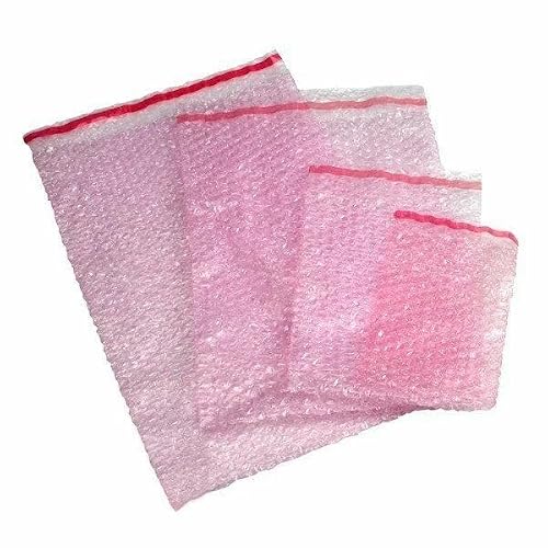 Image of Pack of 100 - Pink Anti-Static Bags 130 x 185mm (BP2)– Static Shielding Protection Pouches for Sensitive Electronics – Resealable ESD Safe Packaging Envelopes