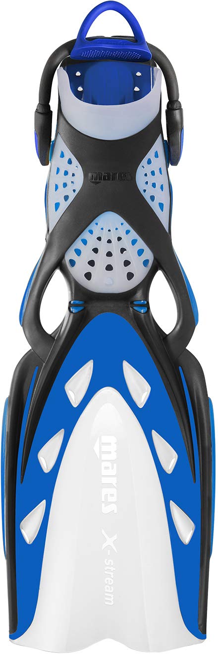 Mares Unisex Adult X-Stream Open Heel Scuba Diving Swim Fins - Durable Wear-Resistant Flexible Flippers for Swimming, Diving, Snorkeling - 410019 Standard Blue