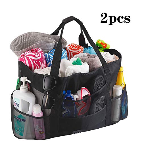 Preisvergleich Produktbild AEF Strandtasche Mesh Badetasche Wasserdichter Sand Spielzeug Wasserspielzeug Aufbewahrungstasche, Picknicktasche, Outdoor Grocery Organizer Net Bag 2Pcs