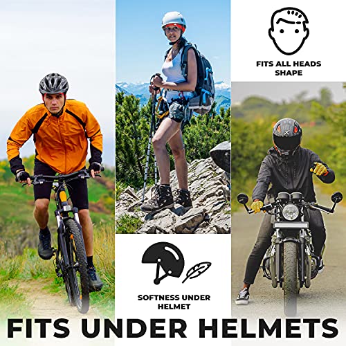 French Fitness Revolution - Skull Cap Helmet Liner Running Beanie - Ultimate Thermal Retention and Performance Moisture Wicking. Fits Under Helmets Red - Thumbnail 5