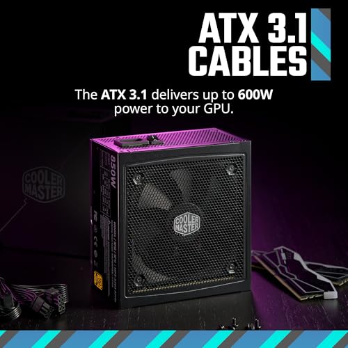 Image of Cooler Master MWE Gold 850 V3 Fully Modular Power Supply - 850W 80+ Gold Certified PSU, Cybenetics Platinum, 90 12V-2x6 PCIe 5.1, ATX 3.1 Support, Low Noise Zero-RPM Mode, 10-Year Warranty