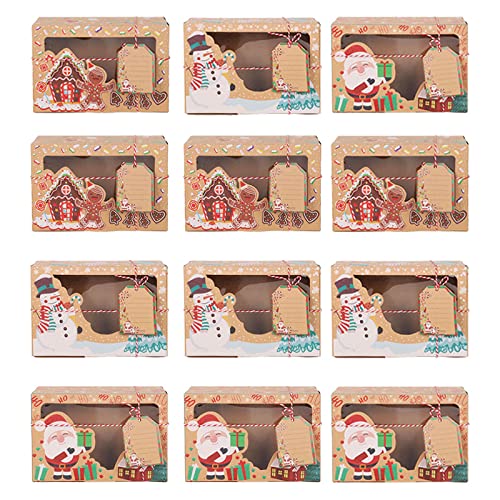 Boîtes à biscuits kraft de Noël pour emballer vos sablés faits maison