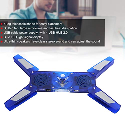 Base enfriadora plegable para laptop con USB y LED miniatura 3