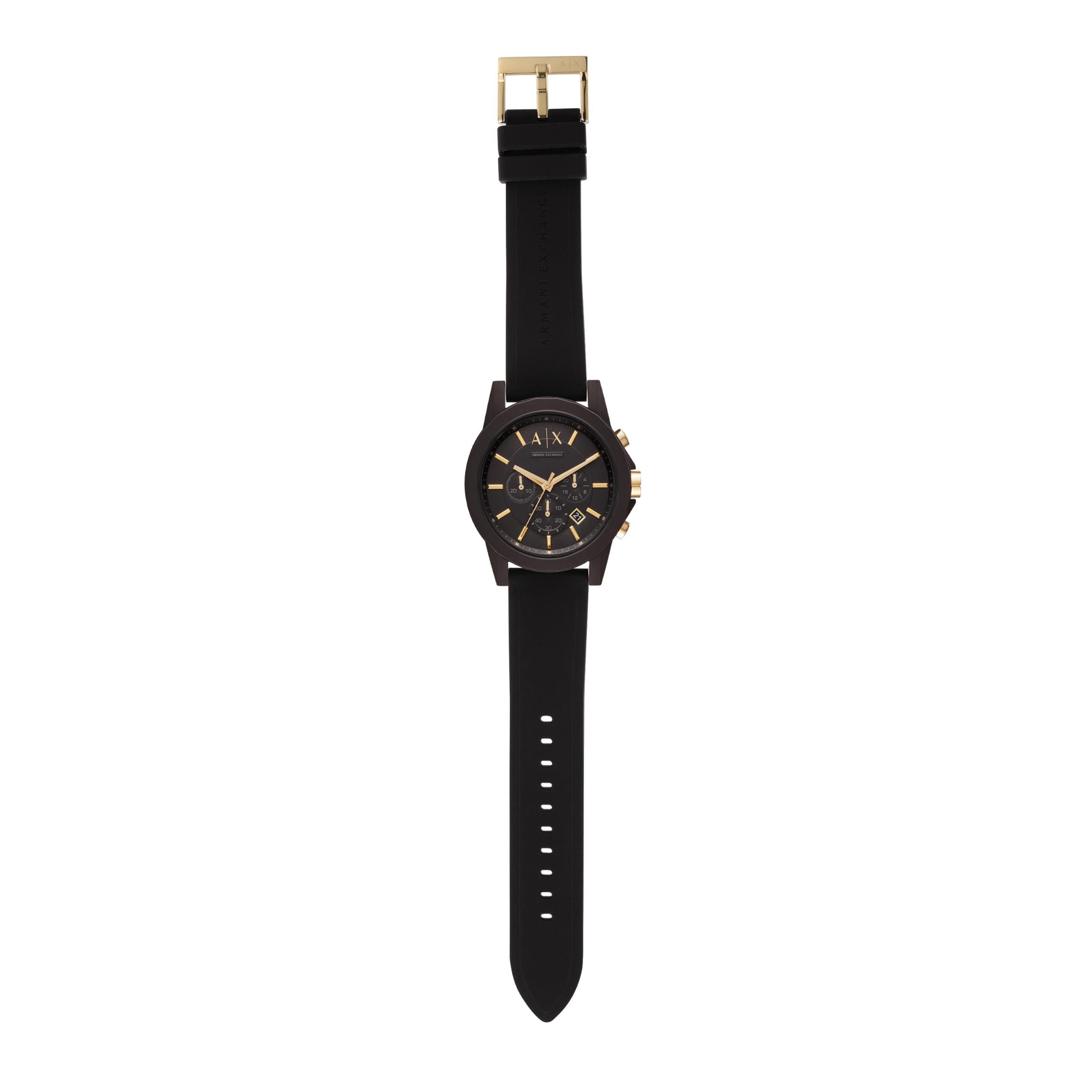 Armani Exchange Watch for Men, Quarz-Chronographenwerk und 45mm Gehäusegröße mit Silikonarmband