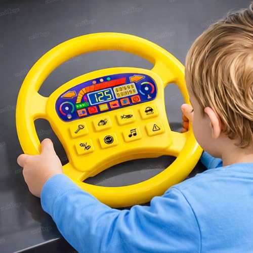 Image of Zest 4 Toyz Kids Steering Wheel Toy with Music and Sounds Rotating Wheel Car Police Ambulance Fire Siren Effects Fun Play Toy (Random Color)
