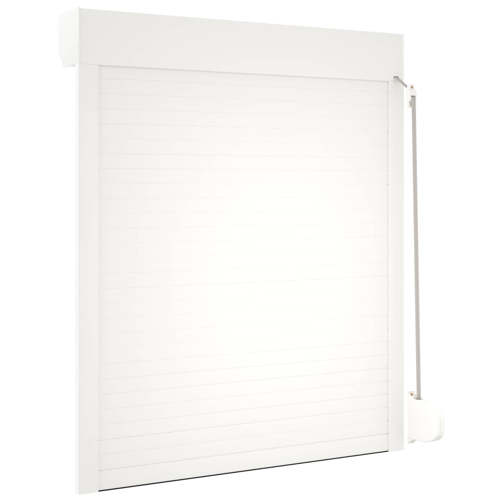 Volet roulant 100 x 130 cm en aluminium et polyuréthane pour fenêtre, volet roulant manuel avec rail de guidage, brise-vue pour extérieur