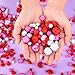 Boao 600 Pieces Valentines Pom Poms Assorted Glitter Fluffy Balls for Valentine‘s Day DIY Crafts Party Decorations, 3 Colors