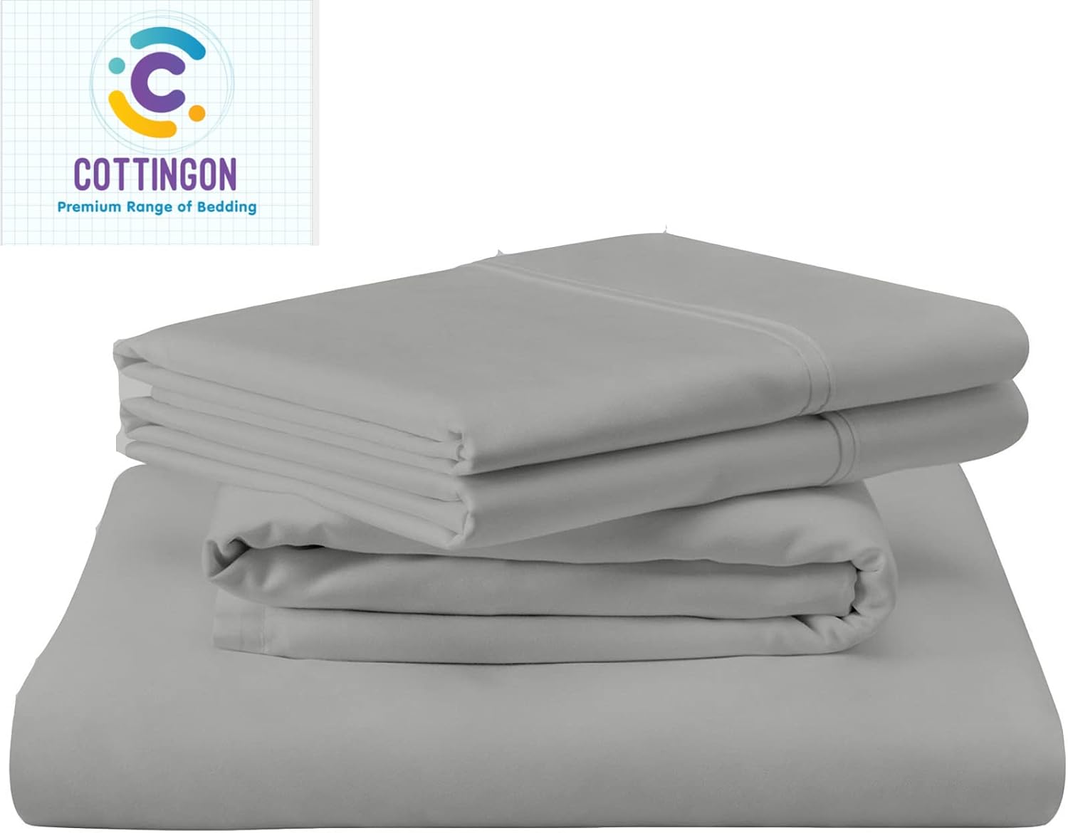 Rv King Sheets 72 X 75 -Rv King Sheets Cotton,4 Pcs Cotton Bed Sheet Set to Fit Upto 15" Deep Mattress : Rv King72 X 75" -Light Grey Solid
