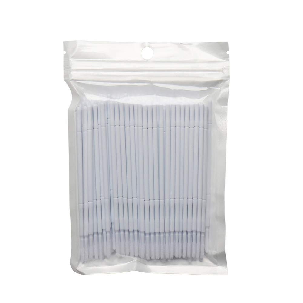 100 Packs Micro Applicator Brush Disposable Eye Lashes Mascara Wands for Eyelash Extension Clean and Compatible and Personal Care Makeup Beauty Brush Eyebrow brush 1.5mm Tips White Handle