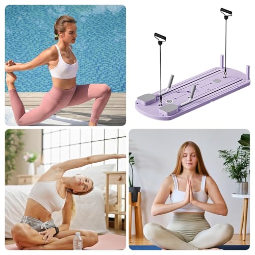 Reformer Pilates de Maison avec Rouleau Abdominal Intégré Multi-usage
