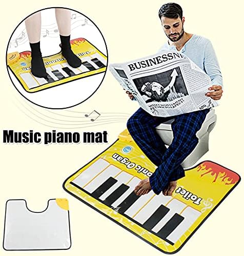 Miniatura 3 de Eishi Alfombra de inodoro para ir al baño con sonido de piano divertido tocando los dedos, teclado musical, tapete de baño en forma de U, decoración
