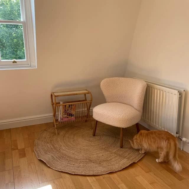 Miniatura 2 de Allen Home - Alfombra redonda de yute de 5 pies, colección reversible trenzada hecha a mano, de fibra natural, a prueba de polvo, vintage, alfombra