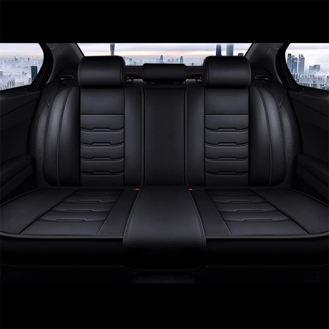 Coche Fundas Asientos para Peugeot 2008 II Active/Style/Allure/Roadtrip, Cuero Juego Completo de Fundas de Asiento Coches Transpirable Accesorios Coche,Black