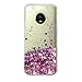 Moto E4 Case, Skmy Liquid Glitter Sparkle Girl Women Cute Clear TPU+Shockproof Hard PC Protective Case for Motorola Moto E4 (Rose Gold)