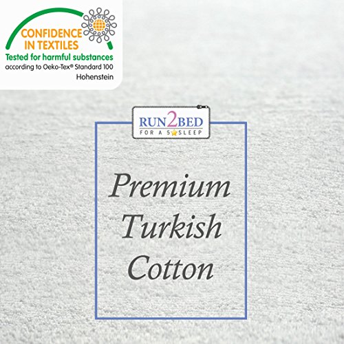 Run2Bed Luxury Split Top King Waterproof Mattress Protector - 100% Natural Cotton Soft Cover For Flex Head Adjustable Beds (78 X 80 Split Head 32 Inch - Split From Top) #TOP6