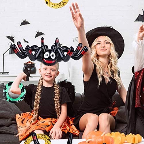 TEPSMIGO Halloween Ring Toss Game Toys 2 Set Inflatable Spiders Costume Witch’s Hat Spider Ring Toss Game, Perfect for Halloween Celebration Carnival School Party Event Decoration Outdoor Indoor