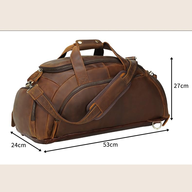 JSEIAJB Duffle Bags for Airplanes, & Weekender Bag with Shoe Compartment Mens Brown Overnight Garment Travel Luggage2
