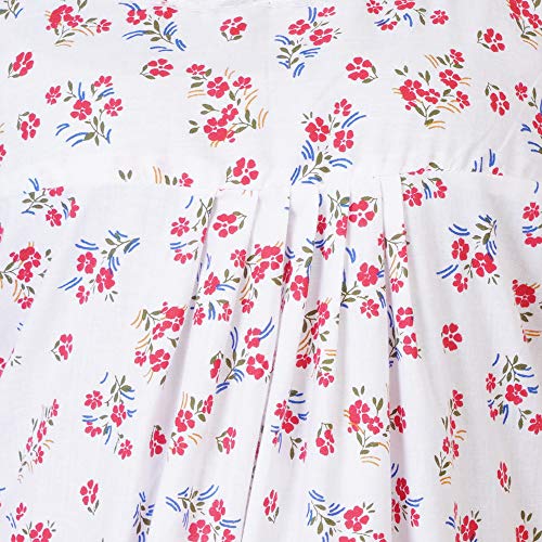 Image of Women's Cotton Block Print Knee Length Nighty