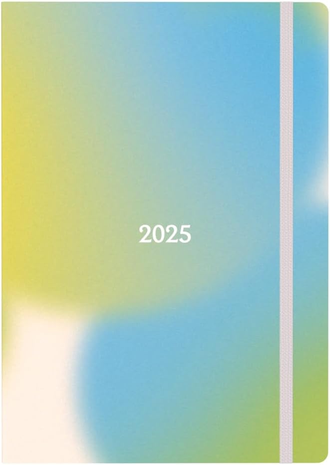 Abstract Gradients - A5 Week-To-View Diary - 2025 Calendar Year Planner Blue