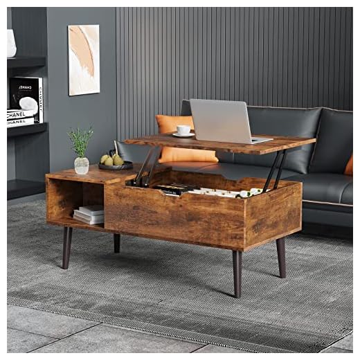 Lift-Top Coffee Table with Hidden Storage