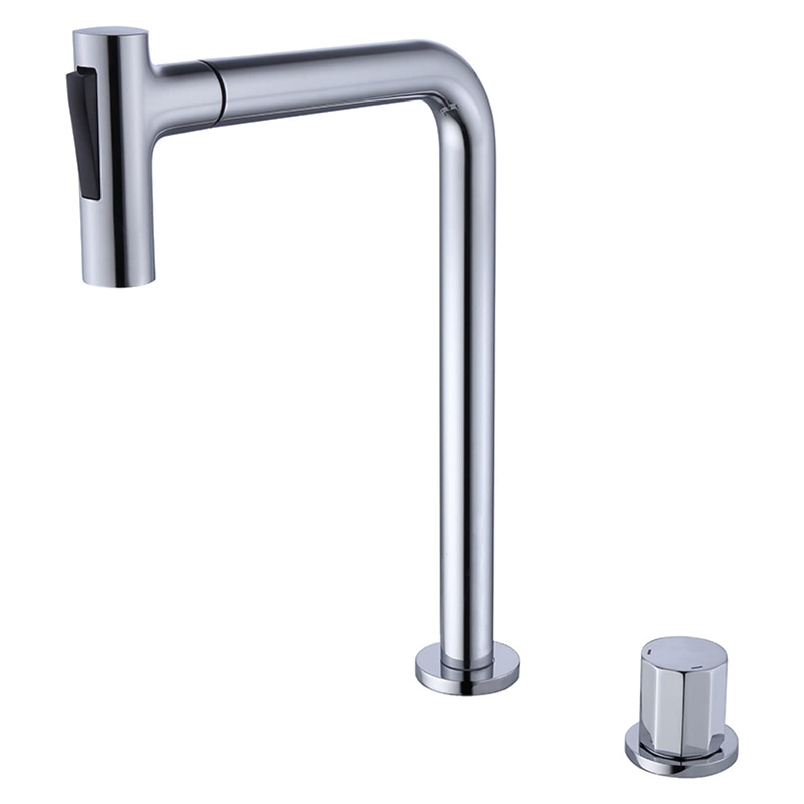 Mitigeur de lavabo extractible grand modèle avec douchette 2 trous