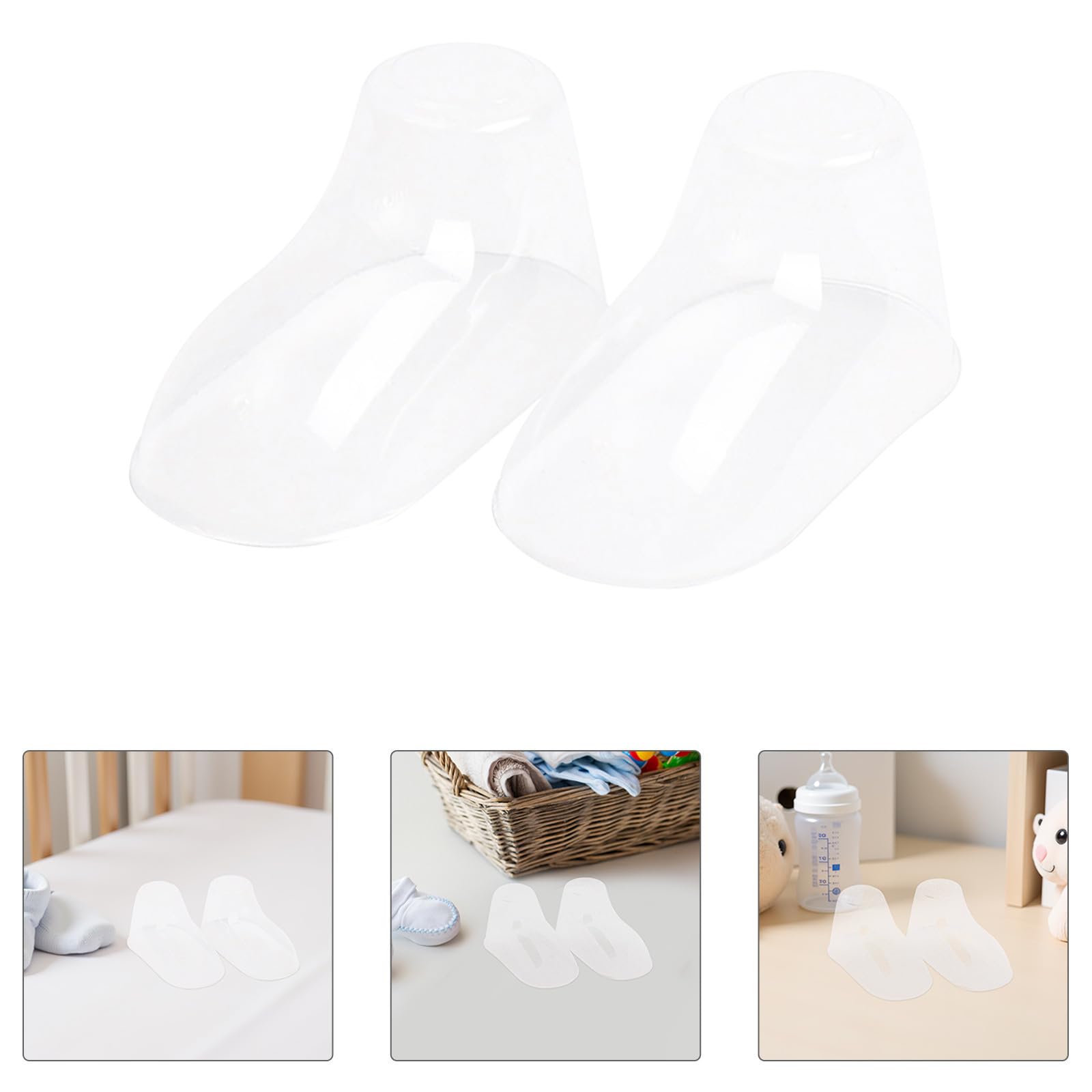 100 Stück Durchsichtige Pvc Babyfüße Schuhspanner für Kleinkinderschuhe Stabile Präsentationsständer zum Verformenvermeiden für Babysocken und Schuhe