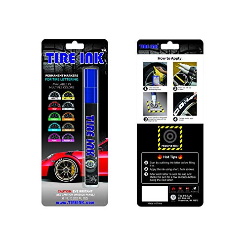 Tire Ink | Paint Pen for Car Tires | Permanent and Waterproof | Carwash Safe (1 Pen, Blue) - Thumbnail 3