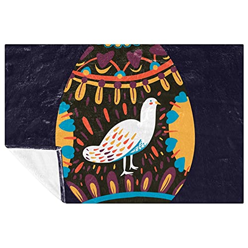 Couverture œufs de Pâques et colombe créative, jeté de lit doux et chaud haute densité - 2