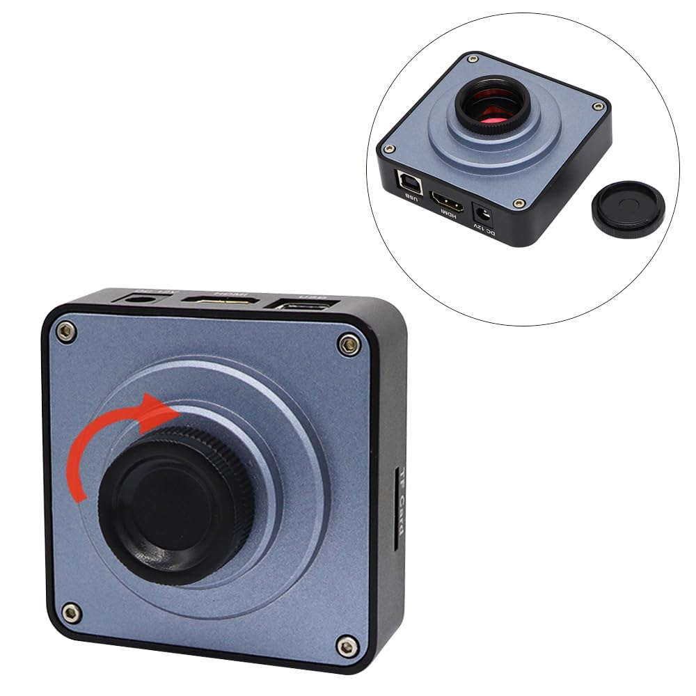 Fotocamera HDMI USB da 38 MP Microscopio Video Industriale 1080P Fotocamera HD e Obiettivo con Attacco C 180X con Luce ad Anello Regolabile a 56 LED