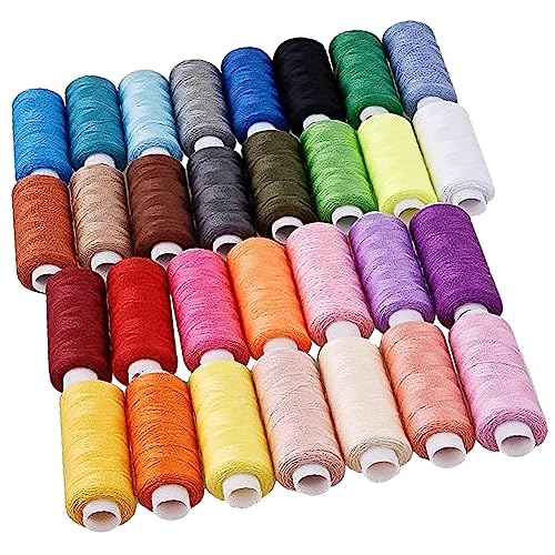 Haobase Sewing Thread Assortment Coil 30 Color 250 Yards Each Spool Polyester Thread Sewing Kit for Hand or Machine Sewing