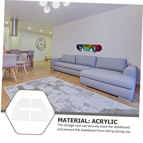 Ciyodo Wall Mounted Skateboard Rack Ski Wall Mount Ski Accessories Clear Wall Shelves Longboard Display Rack Skateboard Shelf Ski Wall Rack Transparent Skateboard Stand Acrylic 1 Set #TOP1