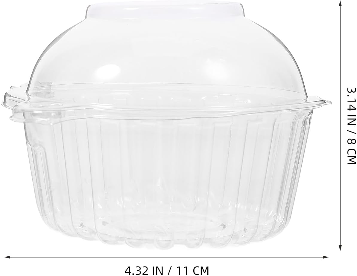 Clear Plastic Cupcake Boxes 50 Pack Individual Small Cake Containers with Dome Lids Stackable Muffin Boxes for Wedding Party Dessert Storage