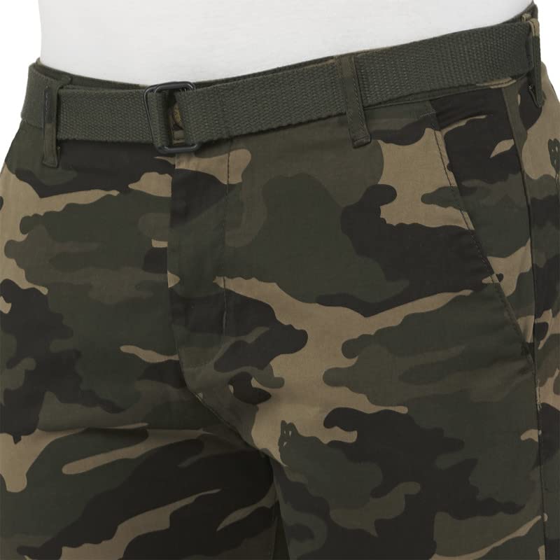 Image of BEEVEE Mens Camouflage Printed Fixed Waist 3 /4th with Belt.