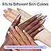 Gellen French Tips 3 in 1 Soft Gel Nail Tips Kit - Soft Gel Nail Tips with Tip Base Coat Top Coat, 240pcs Brown Medium Coffin Nails Fake Nail with Solid UV Nail Glue Nail Extension Kit for Gift