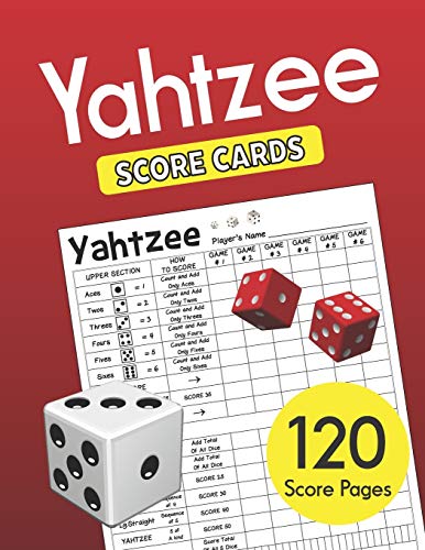 Yahtzee Score Cards: Clear Printing with Correct Scoring Instruction | Large size 8.5 x 11 inches 120 Pages Premium Quality | YAHTZEE SCORE SHEETS | Yahtzee score pads | Dice Board Game | Vol.3