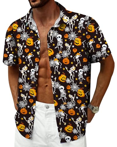 Image of Hawaiian Shirt for Men Tropical Shirts Summer Beach Button Down Short Sleeve Luau Aloha Floral Cruise Vacation Outfit 2026