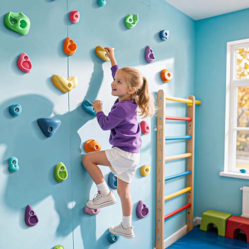 Image of 32Pcs Rock Climbing Holds, Multi Size Climbing Wall Grips for Kids Adults