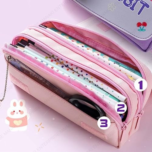 Image of Invite Enterprise Cartoon Theme Pencil Case - 3D EVA Pencil Case Pouch, Multipurpose Zipper Pencil Case for Kids, Pen and Pencil Bag for School Kids, Girls, Stationery Storage Box (Flower)