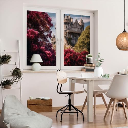 Película para ventana con diseño colorido y flores 17.7x23.6 in pack x2 miniatura 5