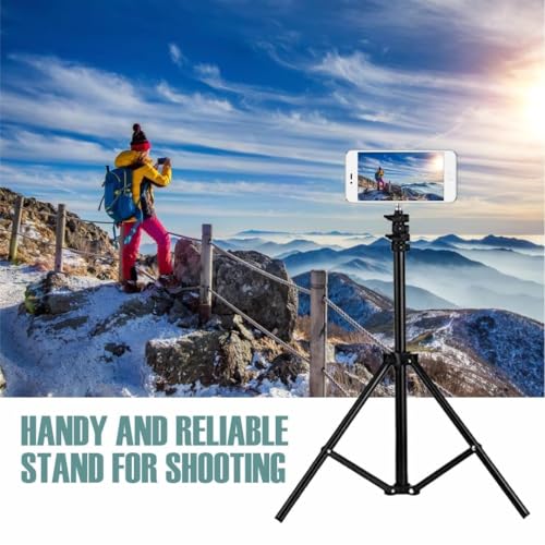 Image of Adjustable Tripod Stand for Mobile & Camera, 360 Rotation, Height Adjustable, Lightweight & Sturdy, Compatible with iPhone, Android, DSLR, Ring Light for Video Recording