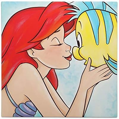 Open Road Brands Disney The Little Mermaid Ariel and Flounder Gallery Wrapped Canvas Wall Decor - Large Ariel Painting… 51B0ok4ZvQL. SS400
