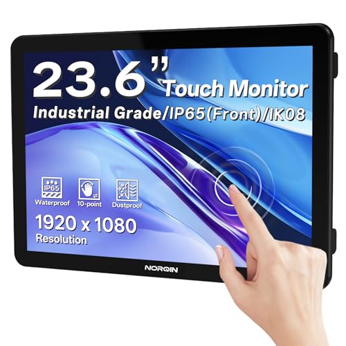 Image of 23.6 Inch Industrial Touchscreen Monitor,10-Point Capacitive Touch IP65 LCD Display 16:9,with VESA HDMI /VGA /DVI /USB /Audio,for Medical & Industrial & Kiosks POS.1920 * 1080