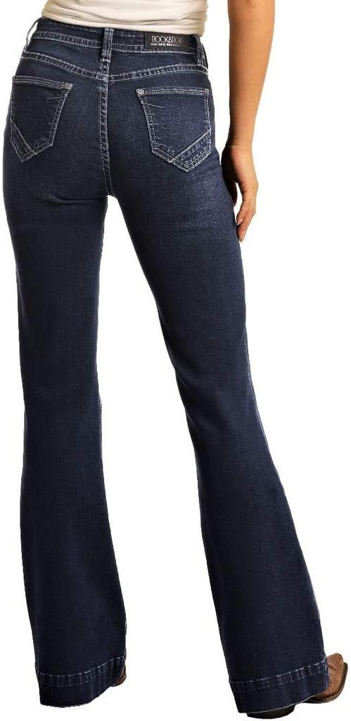 Rock & Roll Cowgirl Jeans Womens Trouser 33 X 34 Dark Vintage W8H4165