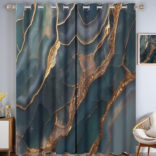 MULERN Cortinas Salon Termicas, Aislantes Frio Y Calor 140An X 175Al Cm Cortinas,Ágata Cristal Opacas Cortinas, Arte De Lujo Dormitorio Cortina Blackout para Riel Cortinas 2 Piezas