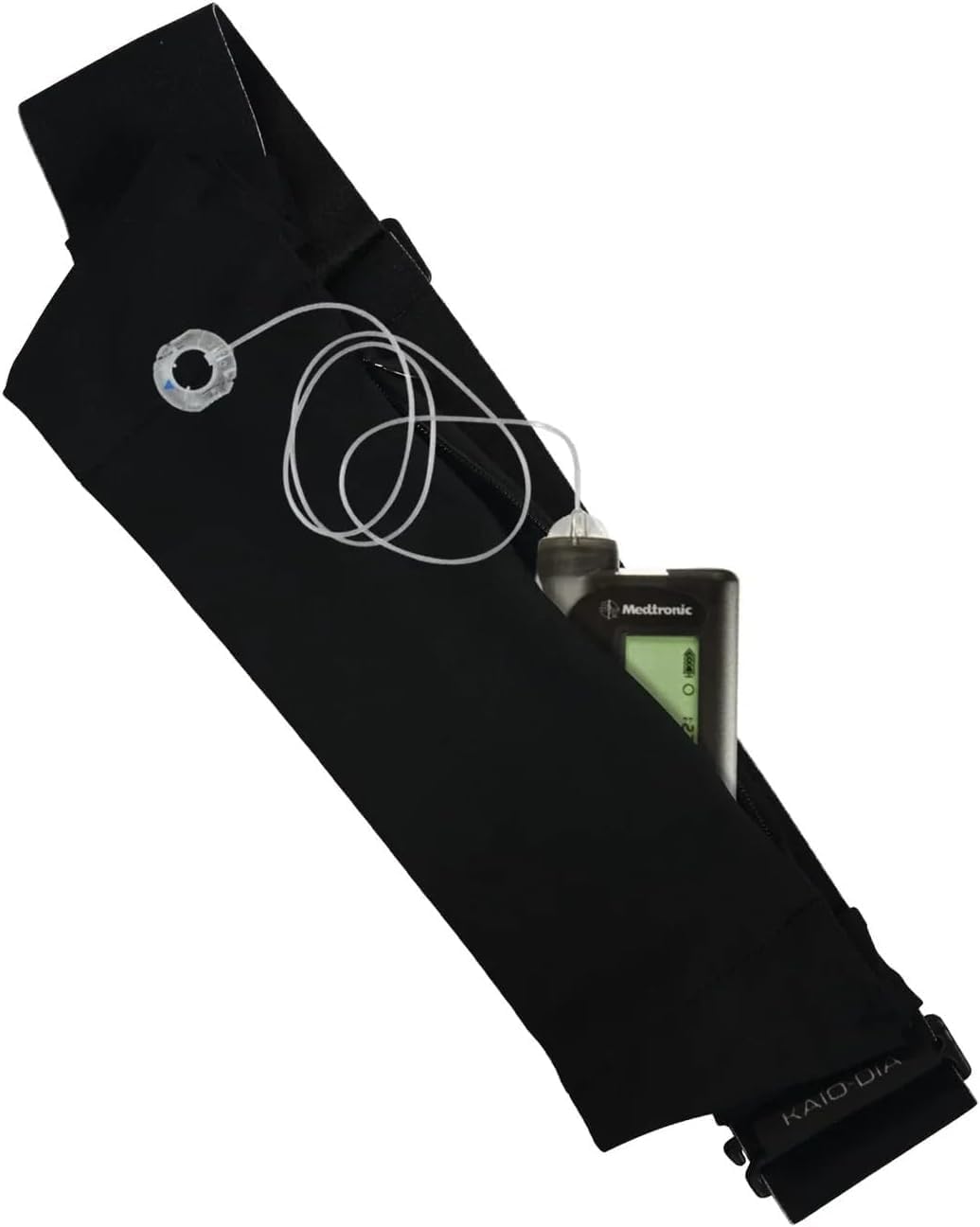 Cinturón para bomba de insulina Dia-Belly Belt – Cómodo, discreto y seguro – Con bolsillo interior con cremallera y aberturas para tubo – Compatible con todas las bombas (M/L 70–120 cm)