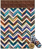 INTOC Puffy Camping Blanket │100% Recycled Polyester Insulation, Waterproof, Lightweight & Warm Quilt │ Portable, Packable Blanket for Outdoor Camping (Indie_Chevron)
