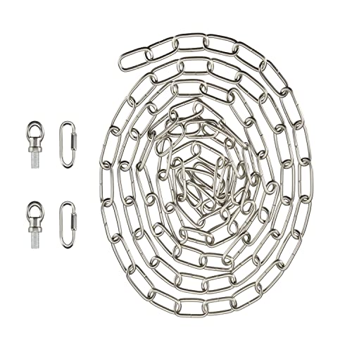 Image of Aspen Creative 21115-21,Steel 10 Feet Heavy Duty Chain & Quick Link Connector for Hanging Up Maximum Weight 50 Pounds-Lighting Fixture /Swag Light /Plant in Stin Nickel.9 Gauge.