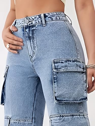 Image of CHKOKKO Women High Rise Denim Solid Regular Fit Jeans