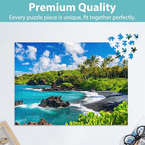 Image of 500 Piece Puzzles for Adults, Beach Jigsaw Puzzles 500 Pieces, Seaside Puzzles 500 Pieces for Adults, Ocean Jigsaw Puzzles, Funny Challenging Puzzles, Great Gift for Family Friends, 21 x 15 in