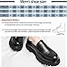 Men's Black Leather Platform Chunky Slip-On Penny Loafers Classic Round Toe Lug Sole Fashion Business Casual Formal Work Shoes (Black,10)